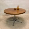 Palisander Coffeetable, rund, Theobald, verchromt, Metall, Untergestell, 1960's, Mid Century, Vintage, Couchtisch, 1970's, Industrial, Loft