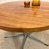 Palisander Coffeetable, rund, Theobald, verchromt, Metall, Untergestell, 1960's, Mid Century, Vintage, Couchtisch, 1970's, Industrial, Loft