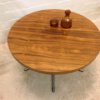Palisander Coffeetable, rund, Theobald, verchromt, Metall, Untergestell, 1960's, Mid Century, Vintage, Couchtisch, 1970's, Industrial, Loft