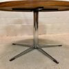 Palisander Coffeetable, rund, Theobald, verchromt, Metall, Untergestell, 1960's, Mid Century, Vintage, Couchtisch, 1970's, Industrial, Loft