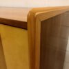 Mid Century Highboard, 1950's, Nussbaum, Rüster, Ulme, Anrichte, Schlafzimmer Kommode, Sideboard, 1960's, 1970's, konische Füße, Nadelstreifen, verschließbar, Einlegeböden
