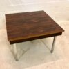Palisander Coffee Table, Couchtisch 1970's, verchromte Metallfüße, Rosewood, Maserung, braun, Mid Century, Designklassiker, Vintage, 1960's, Beistelltisch