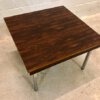 Palisander Coffee Table, Couchtisch 1970's, verchromte Metallfüße, Rosewood, Maserung, braun, Mid Century, Designklassiker, Vintage, 1960's, Beistelltisch