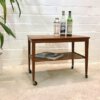 Teakholz Servierwagen, Danish Design, 1960's, Minibar, Beistellwagen, auf Rollen, Trapez, Mid Century, Vintage, 1970's