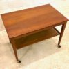 Teakholz Servierwagen, Danish Design, 1960's, Minibar, Beistellwagen, auf Rollen, Trapez, Mid Century, Vintage, 1970's