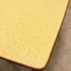 Mid Century Coffeetable, Nierentisch, 1950's, Resopal, Musterung, Nierentisch, Vintage, Beistelltisch, Couchtisch, konische Beine, braun, gelb, Holz, Kunststoff