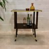 Mid Century Barwagen/ Minibar, 1950's, Nussbaum, auf Rollen, Vintage, 1960's, Designklassiker, Messing, Hifi, konische Beine, Fernsehtisch
