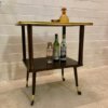 Mid Century Barwagen/ Minibar, 1950's, Nussbaum, auf Rollen, Vintage, 1960's, Designklassiker, Messing, Hifi, konische Beine, Fernsehtisch