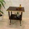 Mid Century Barwagen/ Minibar, 1950's, Nussbaum, auf Rollen, Vintage, 1960's, Designklassiker, Messing, Hifi, konische Beine, Fernsehtisch