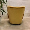 Vintage Lounge Sessel, gelb, 1960's, Velours, Clubsessel, auf Rollen, gold, Patina, 1970, Designklassiker, Mid Century Sessel