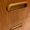 Runddeckel Sekretär, 1960's, Mid Century, Danish Design, Nussbaum, Vintage, verschließbar, Schubladen, runde Grifflöcher, ausziehbare Arbeitsplatte, trapezförmige Füße, Maserung, Schreibtisch, 1970's