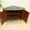 Mid Century Eckschrank, Phonoschrank 1950's, Vintage, Kommode, Sideboard, Anrichte, Hifi-Schrank, dunkelbraun, braun, rockabilly, 1960's, Türen