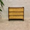 Vintage Schuhschrank, 1970's, Nussbaum, Rüster, Metallgriffe, 3 Fächer, Mid Century, Kommode, Sideboard, Anrichte, 1960's, 1950's, braun, Klassiker, Mid Century Modern