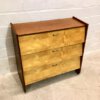 Vintage Schuhschrank, 1970's, Nussbaum, Rüster, Metallgriffe, 3 Fächer, Mid Century, Kommode, Sideboard, Anrichte, 1960's, 1950's, braun, Klassiker, Mid Century Modern