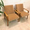 Mid Century Armchair, Vintage Sessel, 1960's, hellbraun, gold, Samt, Easy Chair, Armlehnenstuhl, 1970's, gepolstert, Designklassiker, Mid Century Modern, gemustert, Muster, helles Holz, Wartesessel, Lounge Chair