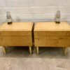 Vintage Nachtschränke, hell, 1960's, Schellack, Mid Century, Rüster, Klappe, Schublade, Glasauflage, Design, Mid Century Modern, Vintage Furniture