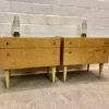 Vintage Nachtschränke, hell, 1960's, Schellack, Mid Century, Rüster, Klappe, Schublade, Glasauflage, Design, Mid Century Modern, Vintage Furniture