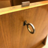 Mini-Barschrank, Vintage 1960's, kleine Kommode, verschließbar, Spiegelfach, Ablagefächer, Flurkommode, Konsole, Mid Century Modern, Nussbaum, Klassiker,