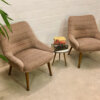 Mid Century Lounge Sessel, 1960's, Cube, Cocktailsessel, Polstersessel, Holzarmlehnen, Designer Sessel, Vintage-Möbel, Mid Century Möbel, grün,