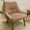 Mid Century Lounge Sessel, 1960's, Cube, Cocktailsessel, Polstersessel, Holzarmlehnen, Designer Sessel, Vintage-Möbel, Mid Century Möbel, grün,