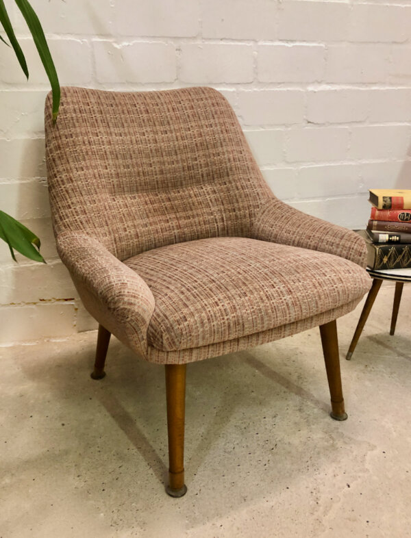 Mid Century Lounge Sessel, 1960's, Cube, Cocktailsessel, Polstersessel, Holzarmlehnen, Designer Sessel, Vintage-Möbel, Mid Century Möbel, grün,