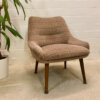 Mid Century Lounge Sessel, 1960's, Cube, Cocktailsessel, Polstersessel, Holzarmlehnen, Designer Sessel, Vintage-Möbel, Mid Century Möbel, grün,