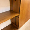 WHB-Regal, Teakholz "String-Regal", breites Regal, Vintage, Mid Century, Danish Design, Made in Germany, Leiterregal, schwarze Metallleitern, Teak, 1960, 1970, verschließbar, Schrank, Bücherregal, Mid Century Modern