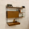 Vintage WHB "String-Regal" mit Minibar, mit Schubladen, Mid Century, Teakholz, WHB, String, Teakholz, 1960's, Barfach, Bücherregal, Designklassiker, Leiter-Regal, 1970's