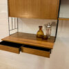 Vintage WHB "String-Regal" mit Minibar, mit Schubladen, Mid Century, Teakholz, WHB, String, Teakholz, 1960's, Barfach, Bücherregal, Designklassiker, Leiter-Regal, 1970's