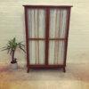 Mid Century Kleiderschrank, Gardinen 1960's, Garderobe, Vintage, Dielenschrank, Designklassiker, 1950, 1970, Empfangsbereich, Agentur, Mäntel, Vorhänge, verschließbar, dunkel braun, schräge Beine Füße