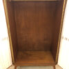 Mid Century Kleiderschrank, Gardinen 1960's, Garderobe, Vintage, Dielenschrank, Designklassiker, 1950, 1970, Empfangsbereich, Agentur, Mäntel, Vorhänge, verschließbar, dunkel braun, schräge Beine Füße