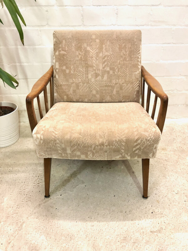 Mid Century Armchair, Casala 1950's, Easy Chair, Lounge Sessel, Sprossenarmlehnen, Rockabilly, Clubsessel, Vollholzgestell, Nussbaum, Designklassiker, Mid Century, Modern, Vintage