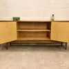 Mid Century Credenzia, Sideboard Esche 1960's, Vintage, helle Holz, Kirsche, 4 Schubladen, konische Beine, verschließbar, 2 Fächer, Designklassiker, Modern, Industrial, Agentureinrichtung, Interior Design, Kommode, Anrichte, Buffet, Lowboard