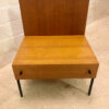 Teakholz Nachtschränke, Danish Design, Rego Mobile, Günther Renkel, mit Schublade, 2er - Set, Vintage, 1960's, 1970's, Designklassiker, Metallbeine, schwarz, braun, helle Holz, Teak, Danish, mit Rückwand, Wandschutz