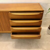 Vintage Sideboard, Anrichte 1960's, Kommode, gestreift, Nussbaum, Designklassiker, Mid Century, 4 Schubladen, Büro, verschließbar, Agentur