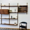 Paul Cadovius Royal System, Teakholz Regal, Regalwand, Mid Century, Vintage, 1960's, 1960er, Vitrine, Schiebetüren, Danish Design, Made in Denmark, Designklassiker, Architektur, Industrie