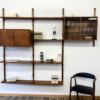 Paul Cadovius Royal System, Teakholz Regal, Regalwand, Mid Century, Vintage, 1960's, 1960er, Vitrine, Schiebetüren, Danish Design, Made in Denmark, Designklassiker, Architektur, Industrie