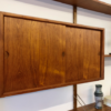 Paul Cadovius Royal System, Teakholz Regal, Regalwand, Mid Century, Vintage, 1960's, 1960er, Vitrine, Schiebetüren, Danish Design, Made in Denmark, Designklassiker, Architektur, Industrie