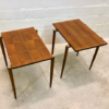 Nesting Tables, Beistelltische Opal Möbel, Nussbaum, Vintage, Mid Century, Satztische, 2er Set, konische Beine, Danish Design, Couchtische, Maserung, 1960's, 1970's
