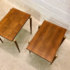 Nesting Tables, Beistelltische Opal Möbel, Nussbaum, Vintage, Mid Century, Satztische, 2er Set, konische Beine, Danish Design, Couchtische, Maserung, 1960's, 1970's