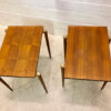 Nesting Tables, Beistelltische Opal Möbel, Nussbaum, Vintage, Mid Century, Satztische, 2er Set, konische Beine, Danish Design, Couchtische, Maserung, 1960's, 1970's