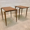 Nesting Tables, Beistelltische Opal Möbel, Nussbaum, Vintage, Mid Century, Satztische, 2er Set, konische Beine, Danish Design, Couchtische, Maserung, 1960's, 1970's