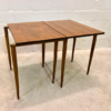 Nesting Tables, Beistelltische Opal Möbel, Nussbaum, Vintage, Mid Century, Satztische, 2er Set, konische Beine, Danish Design, Couchtische, Maserung, 1960's, 1970's