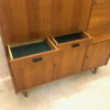 Vintage Nussbaum Highboard, 1970's, Barschrank, Buffet, aufklappbar, Schubladen, verschließbar, Sideboard, Anrichte, Mid Century, Designklassiker, 1960's