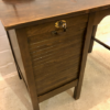 Vintage Rollladen Schreibtisch, 1960's, dunkelbraun, Eiche, Mid Century, Industrial, verschließbar, Rolltür, Schubladen, klein, Dekotisch, 1970, Desk, Sekretär