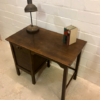 Vintage Rollladen Schreibtisch, 1960's, dunkelbraun, Eiche, Mid Century, Industrial, verschließbar, Rolltür, Schubladen, klein, Dekotisch, 1970, Desk, Sekretär