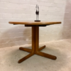 Vintage Esstisch, Teakholz rund/ oval, ausziehbar, Danish Design, 2 Einsteckplatten, dicke Tischplatte, 1970, 1980, Made in Denmark
