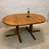 Vintage Esstisch, Teakholz rund/ oval, ausziehbar, Danish Design, 2 Einsteckplatten, dicke Tischplatte, 1970, 1980, Made in Denmark