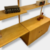 Danish Design Regalwand, HG Furniture, 1970's, Eiche, helles Holz, Bücherregal, Schrank, Mid Century, Made in Denmark, Rud Thygesen, Johnny Sørensen, Regalböden, Wandregal, 1960's, Designklassiker