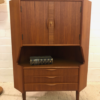 Mid Century Bar-Ecksckrank, 1960's, Teakholz, Teak, Vintage, 1970's, Danish Design, Made in Denmark, Minibar, Barfach, Schubladen, verschließbar, Highboard, Sideboard, Anrichte, Eckanrichte